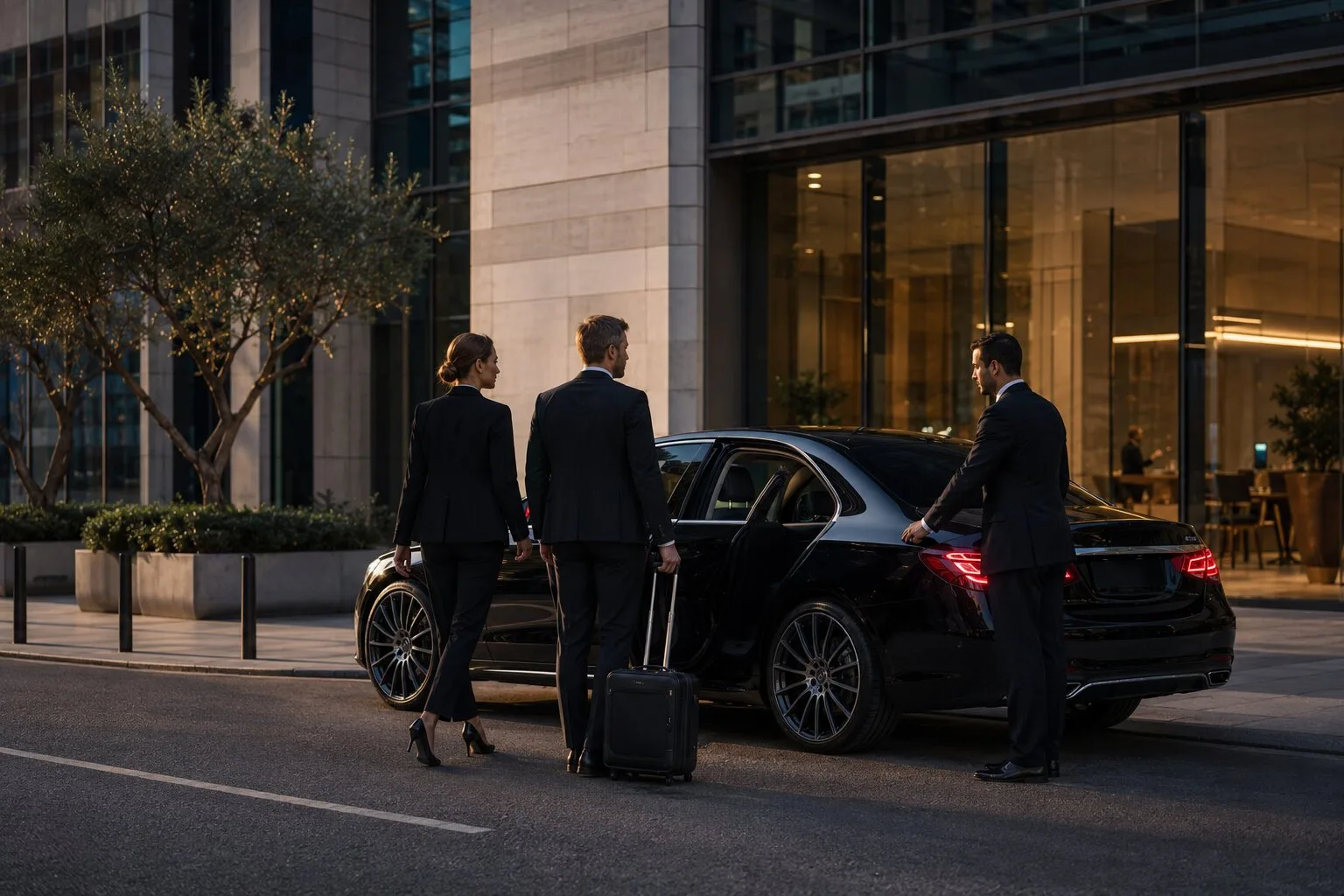 Executive car collecting a business traveller in Valencia