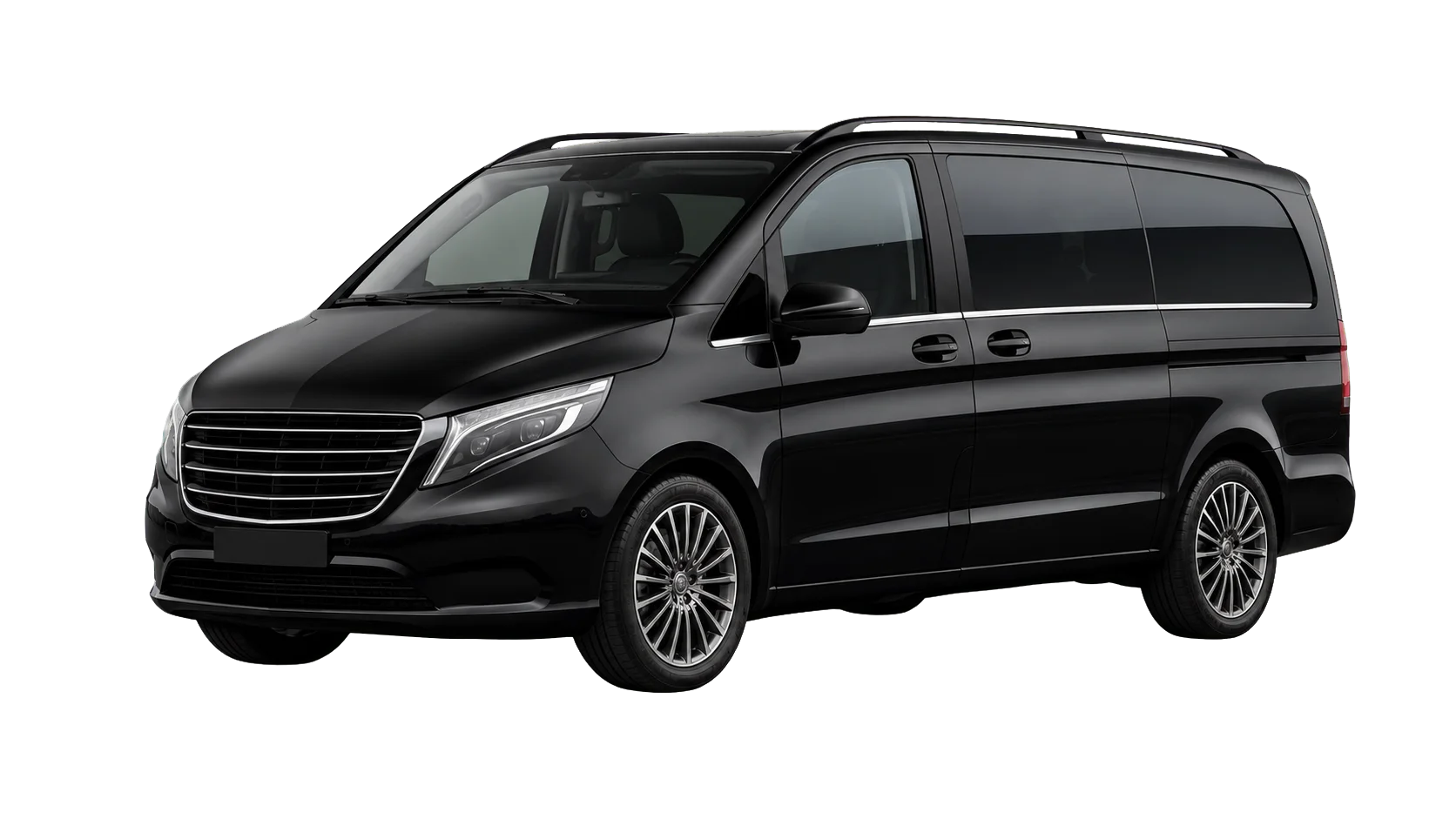 Black premium transfer van in Valencia